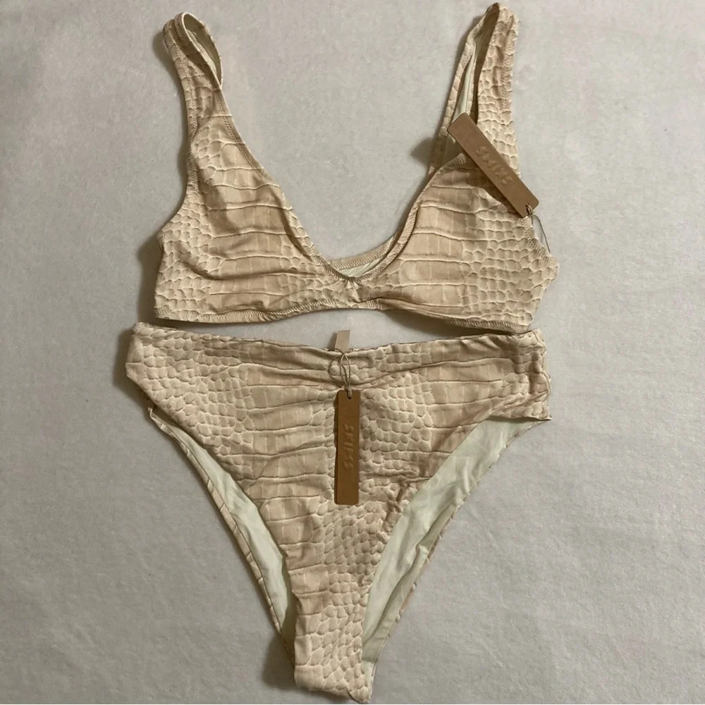 SKIMS Crocodile Print Bikini SET! S